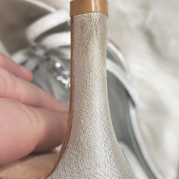 Nina High Heel Sandals Rhinestone Glitter t-strap silver 9M - Picture 10 of 10